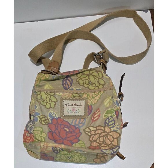 Fossil Brand Floral Print Crossbody Bag Adjustable Strap Multiple Pocket Vintage - Picture 4 of 13